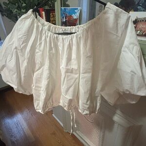 Bar III Cream Off-Shoulder Top